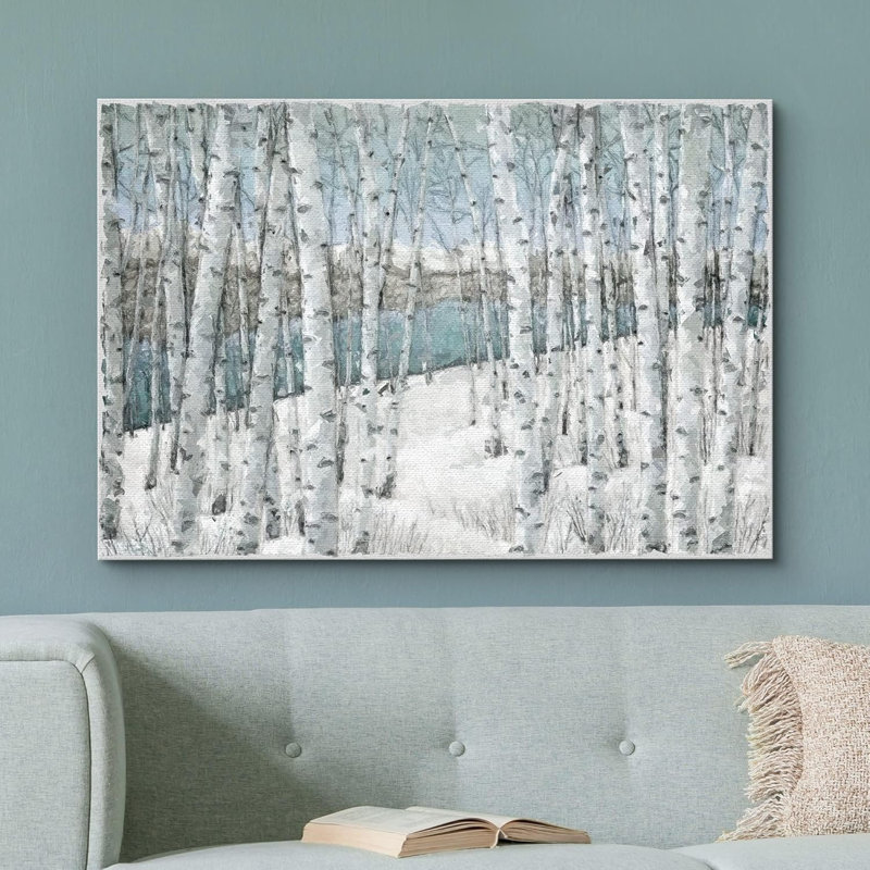 Aspen, bouleau blanc, forêt, hiver, paysage, plantes, nature, paysage rustique, frais, BA03, H 16 po x l 24 po, Toile tendue