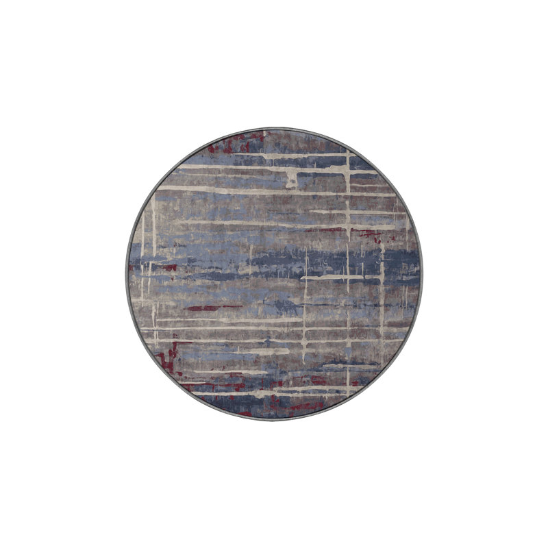 Tapis mauve lavable à la machine, Rond 7 pi