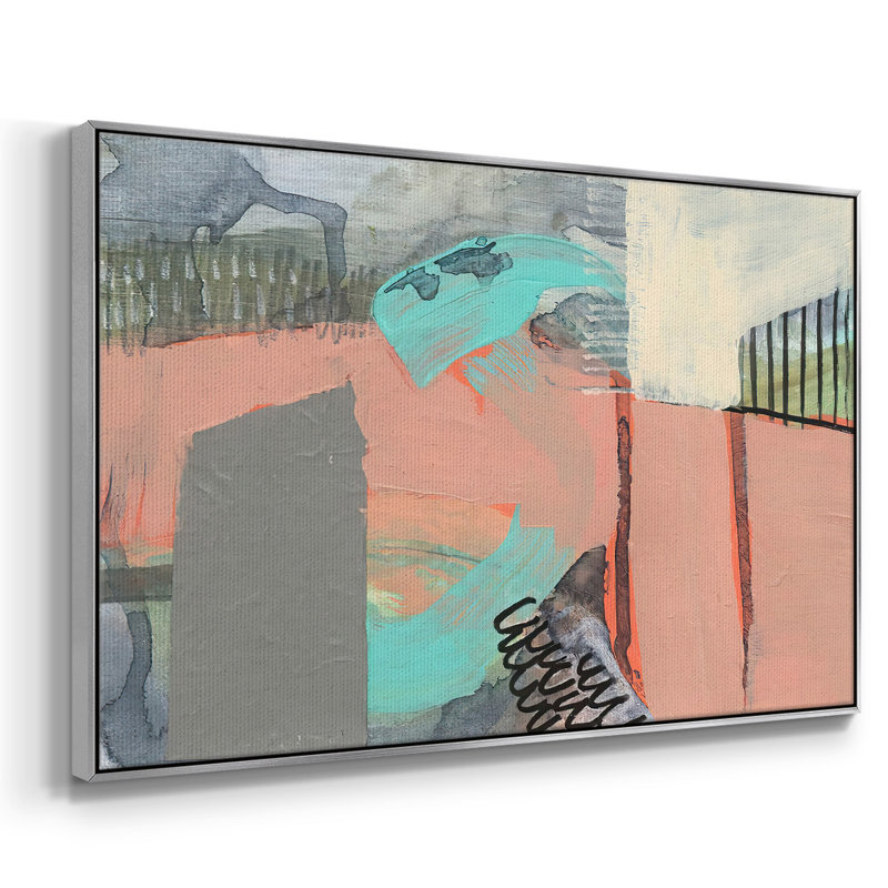" Over, Under And Through Iv ", 25" H x 37" W x 2" D, Silver Framed