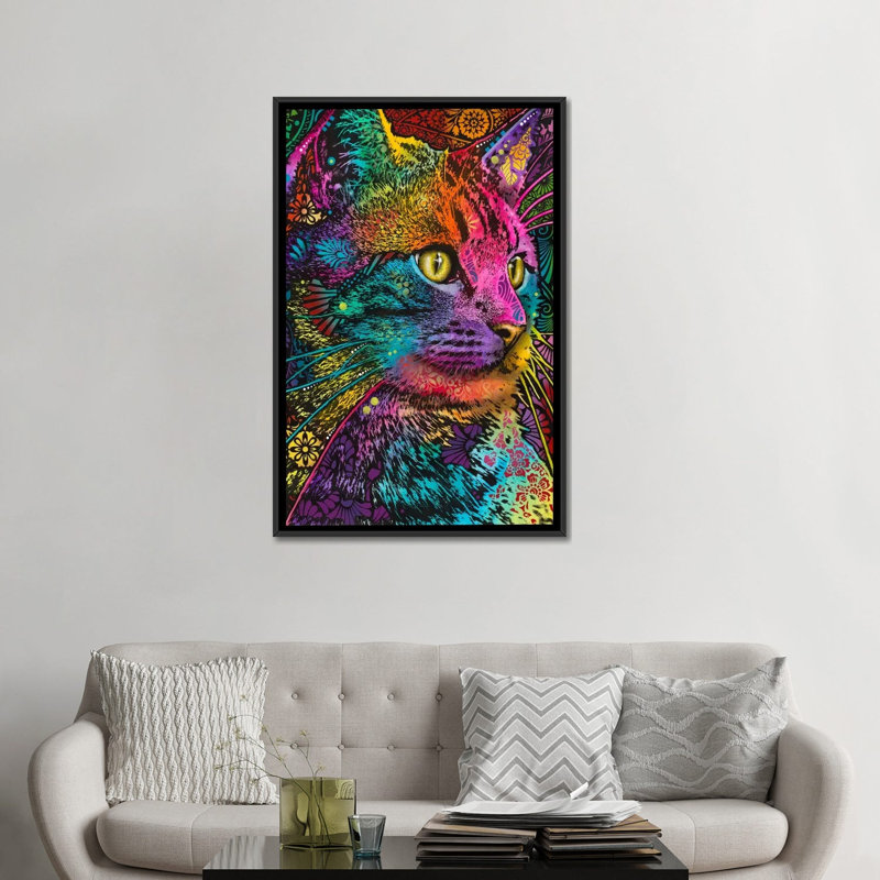 Felis par Dean Russo, impression sur toile tendue, H 48 po x l 32 po x P 1,5 po, Toile avec cadre noir