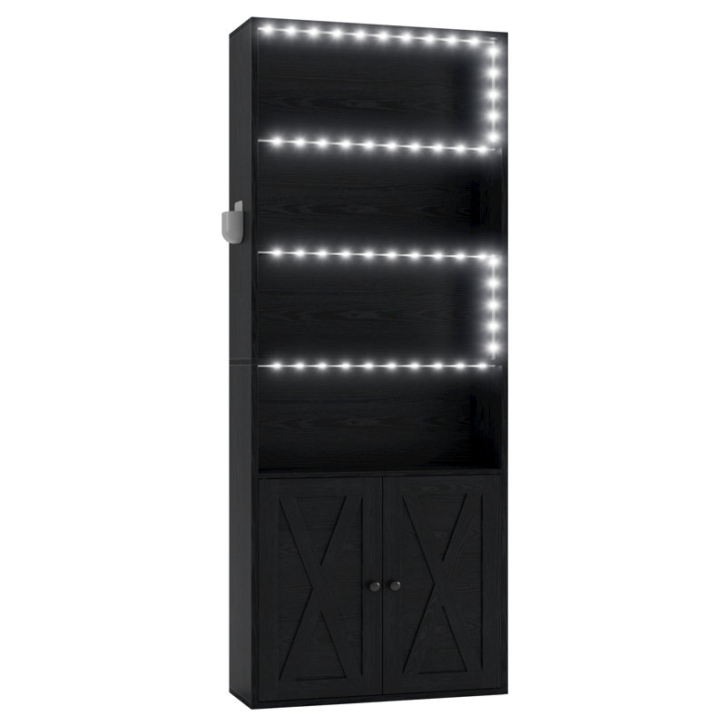 Blaha Storage Bookcase, Industrial Black
