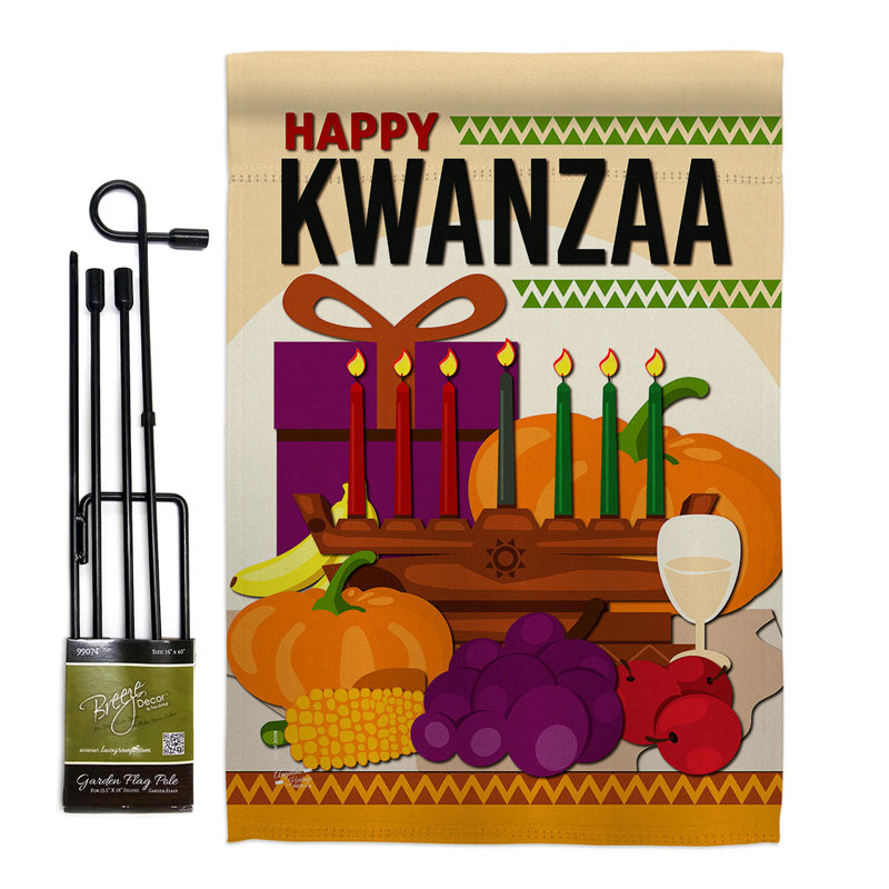 Ensemble de drapeaux 18,5 x 13 po Happy Kwanzaa