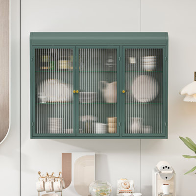 Arched Wall Mounted Glass Cabinet For Kitchen