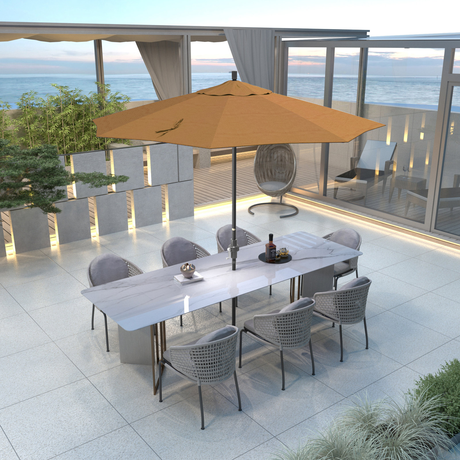 108'' Sunbrella® Outdoor Umbrella, Canvas Tuscan Sunbrella® Canvas