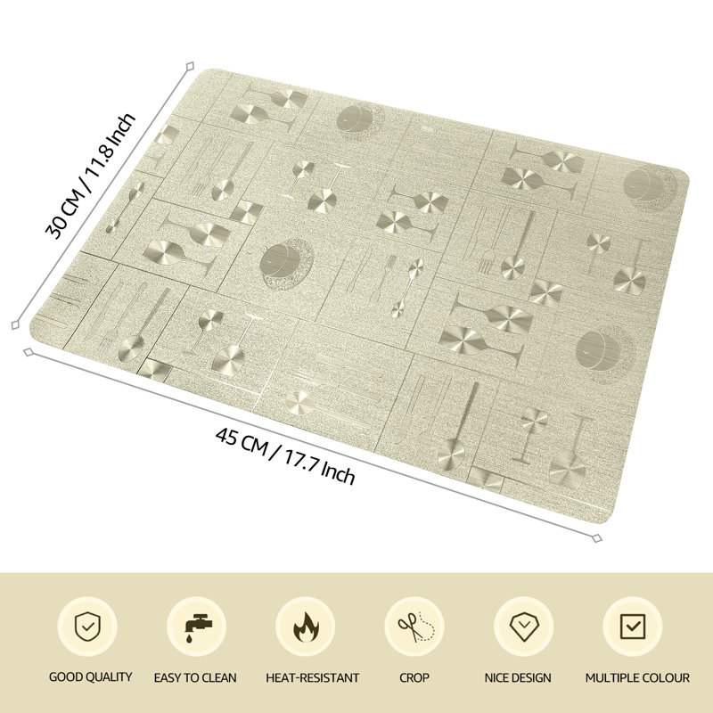 Knife and Fork Design Vinyl Placemat