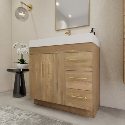 Ensemble de meuble-lavabo simple 36 po avec tiroirs et portes