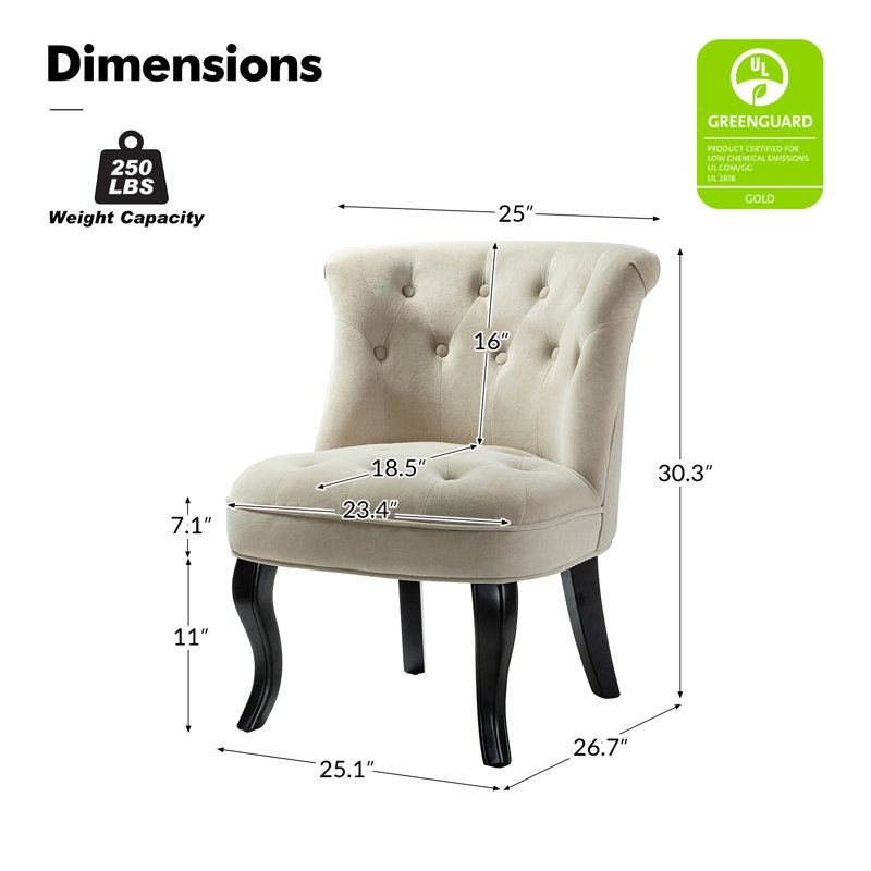 Chaise d'appoint à oreilles rembourrée en velours Grenier, Velours havane