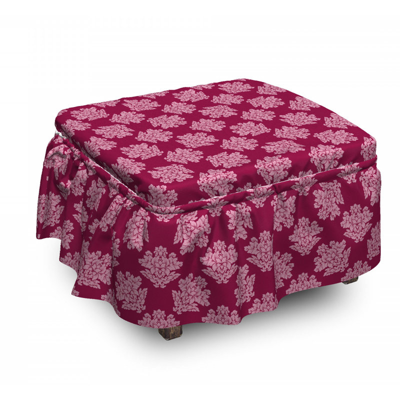 Housse pour repose-pieds victorian fleur damassé