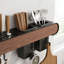 Porte-couteaux de cuisine mural en acier inoxydable sans perçage requis avec porte-baguettes doubles et tablettes de rangement