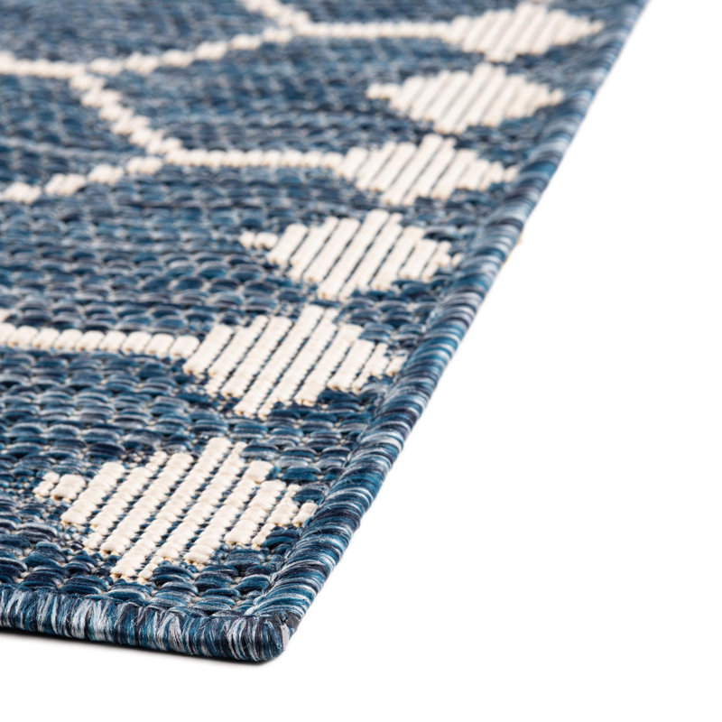 Tapis extérieur bleu Traliccio, Rectangle 4 pi x 6 pi