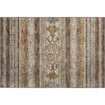 Premium Machine Washable Prisco Chocolate Rug