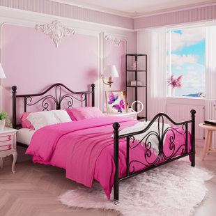 Hot Pink and Black Fleur de Lis Bed or Wall Crown Teen Girl Room Decor