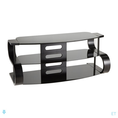 Meuble télé 120 en bois noir et verre noir par Lumisource