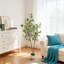 Bougainvillier réaliste artificiel 180 cm à plusieurs tiges avec pot blanc, soie PE détachable, décoration intérieure / extérieure pour la maison et le bureau, 9 branches