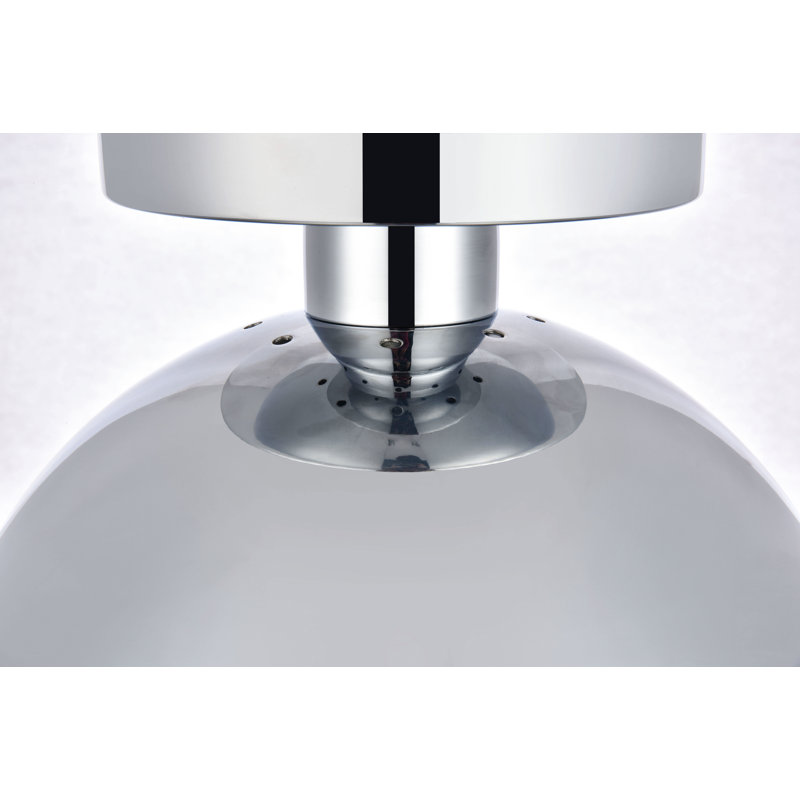 Yearby Glass Semi Flush Mount, 12" H x 10" W x 10" D, Chrome, Clear
