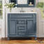 Meuble-lavabo 36 po avec lavabo supérieur, armoire de rangement moderne avec 2 portes à fermeture douce et 2 tiroirs, meuble-lavabo simple