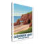 Cushendun Caves, Northern Ireland - Romantic Coastal Travel Poster Of Sea-Carved Cliffs And Hidden Coves. Giclee Print On Wrapped Canvas. Wall Art, Home Decor - Natural Landmarks, Northern Ireland - Wrapped Canvas Print-992840385
