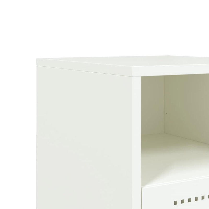 Angeliese 36cm W Steel Bedside Table, White