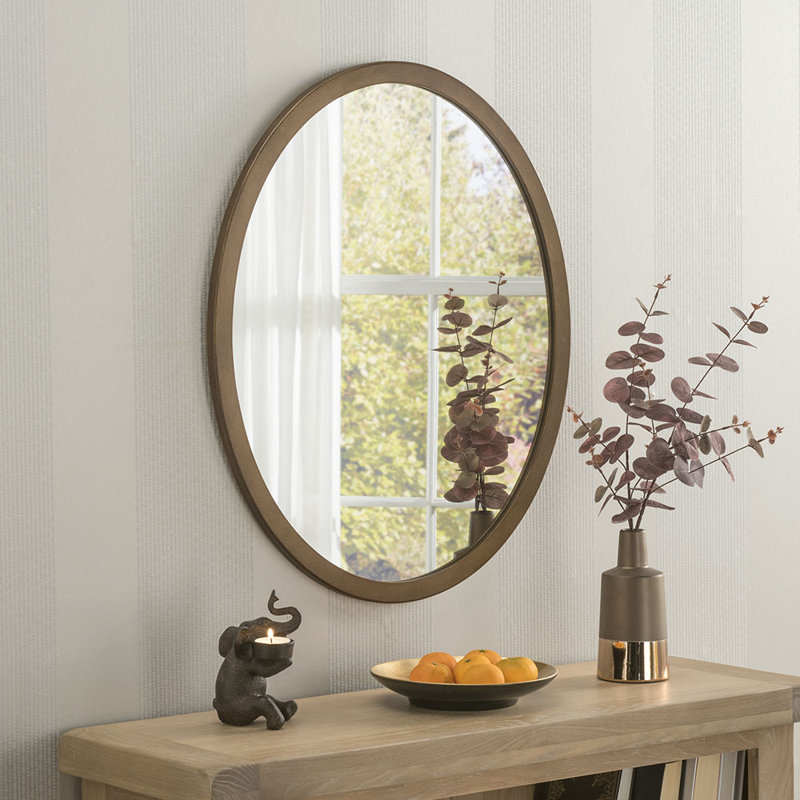 Maureen Wood Flat Wall Mirror, 54.5cm H x 44.5cm W, Bronze