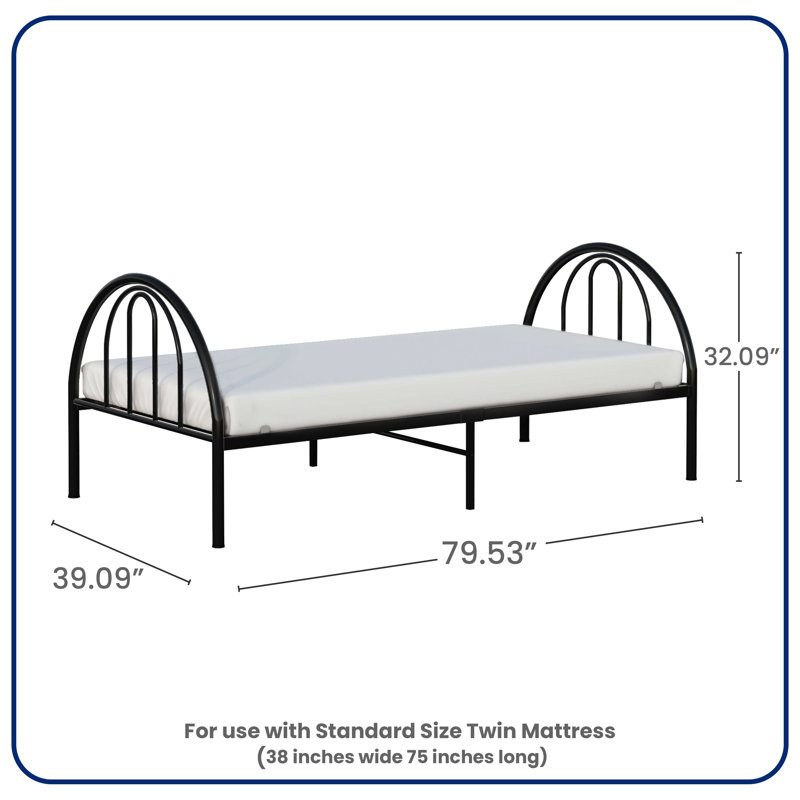 Brooklyn Metal Twin Bed, Black
