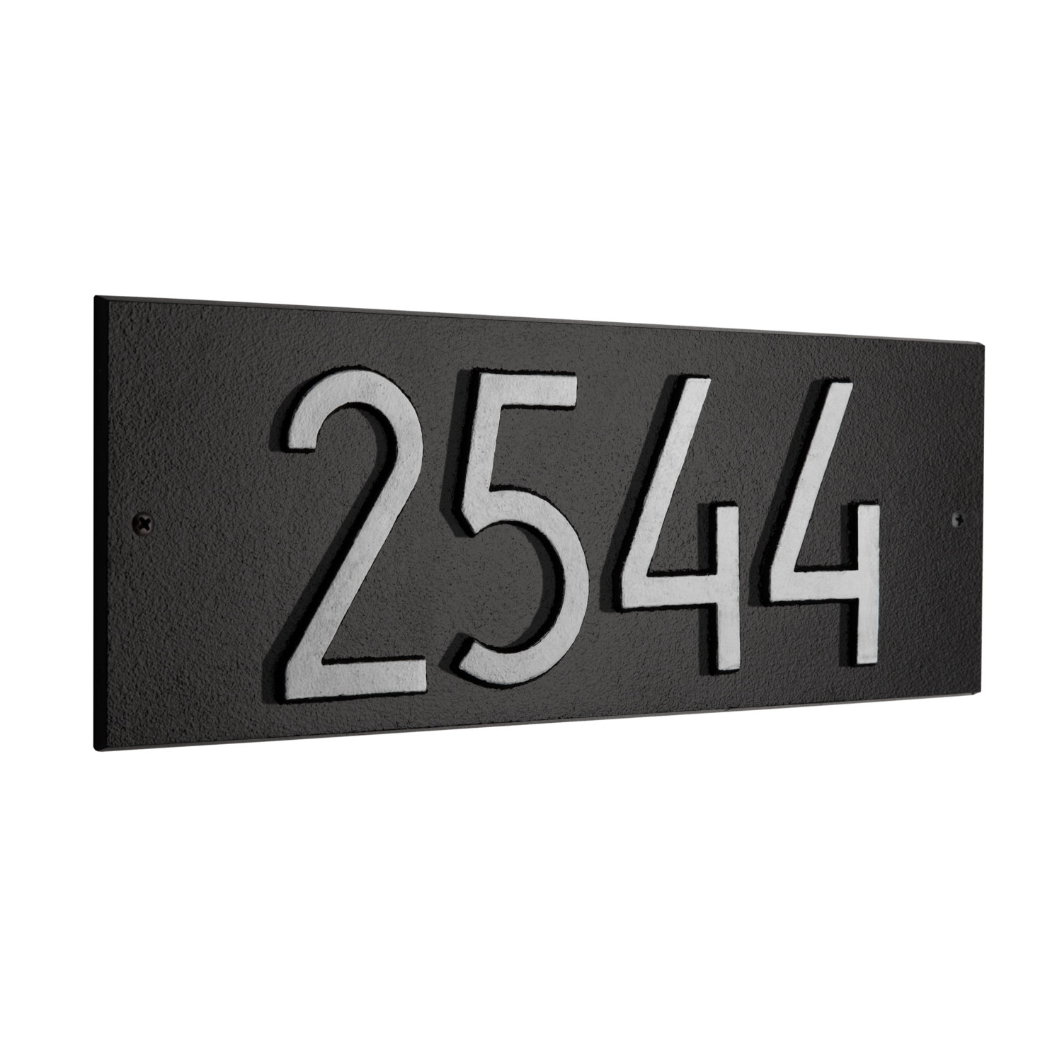 Mid-Century Modern Address Plaque, Black/Silver, Yes
