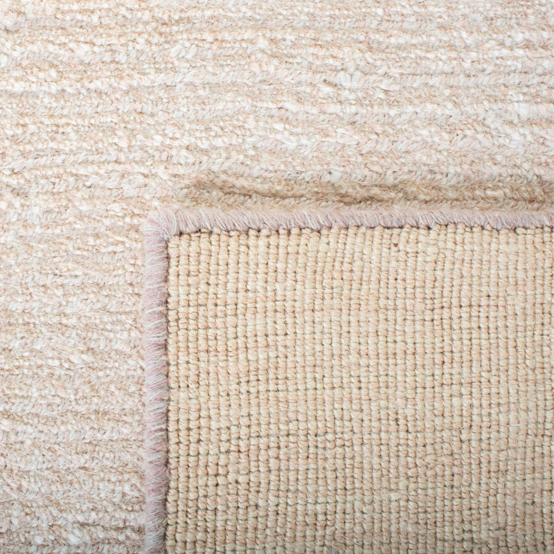 Tapis rose clair en jute / coton tissé à la main Brandall, Tapis de couloir 2 pi 3 po x 8 pi