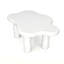 Table basse de 40 pouces en forme de nuage avec 4 pieds de table ronds, convient aux salons, blanc-130429281