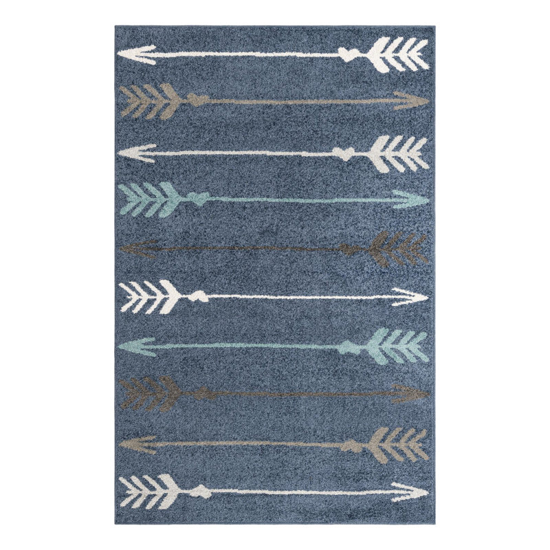 Downer Abstract Indoor Rug, Rectangle 5'3" x 8'