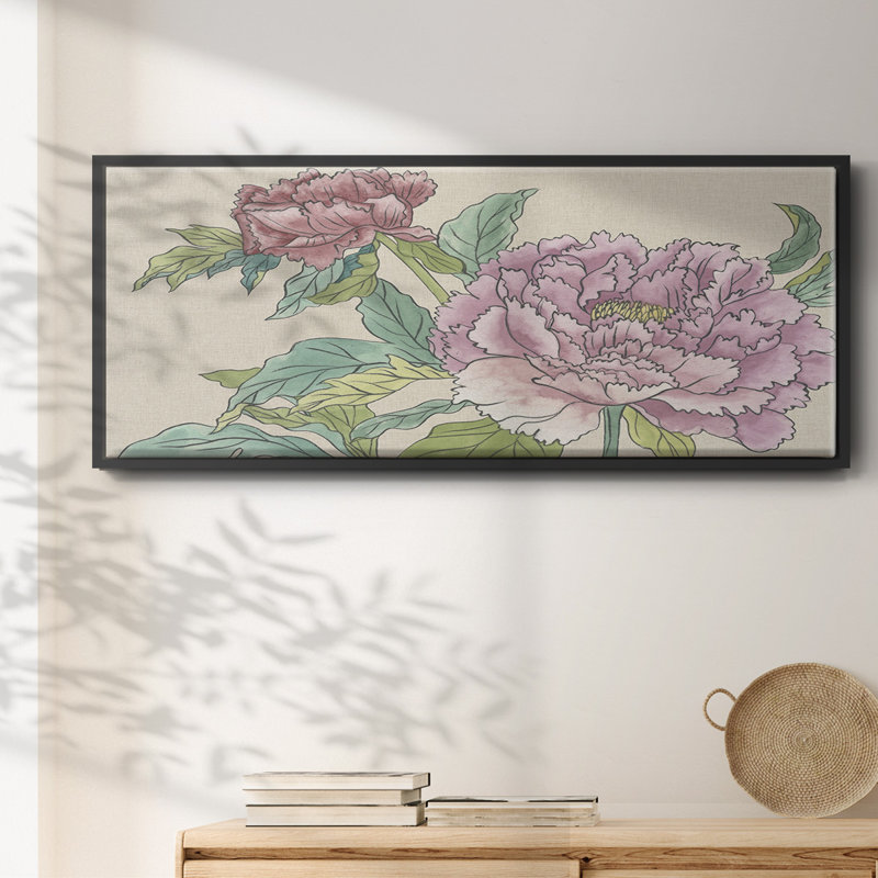 Peony Blooms I - toile encadrée, H 8 po x l 20 po