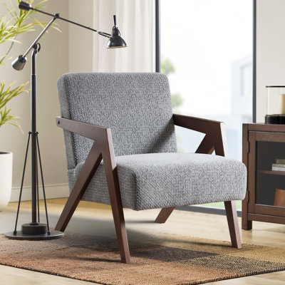 23.8 '' Wide Modern Upholstered Soft Arm Accent chair With Solid Wood Legs