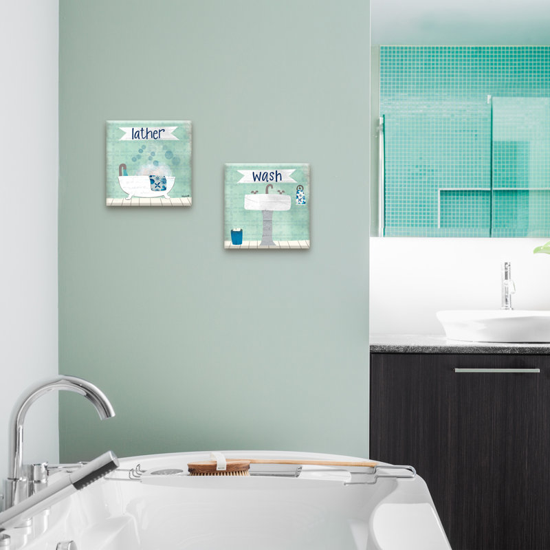 «Wash & Lather» par Katie Doucette, art sur toile (ensemble de 2)