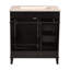 Meuble-lavabo de 30 pouces avec lavabo en céramique, tablette réglable, porte à fermeture en douceur et trois tiroirs à fermeture en douceur-111123664