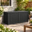 Boîte de rangement extérieure en résine résistante aux intempéries verrouillable 270 gallons MINDYES, très grand contenant pour coussins de patio, outils de jardin et outils de camping-136220242