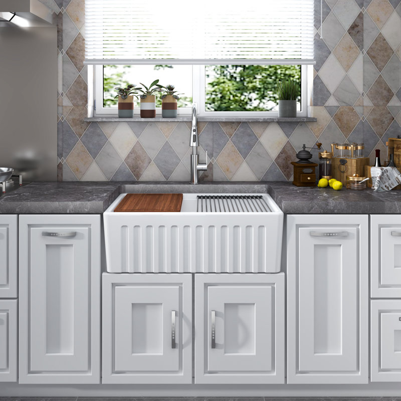 Belfry Kitchen 508mm W Single Bowl Ceramic Kitchen Sink