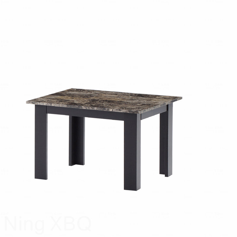 Ensemble de 3 tables de style traditionnel avec tables basses et tables de bout carrées avec pieds en bois et plateau en faux marbre
