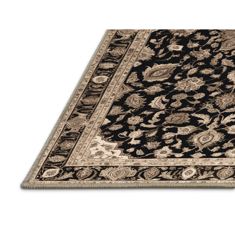 Machine Washable Persian Brown Area Rug, Rectangle 2' x 3'