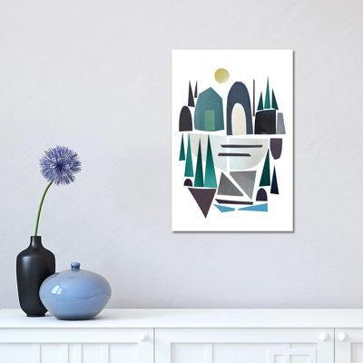 Full Moon - Blue by Dan Hobday - Wrapped Canvas Print