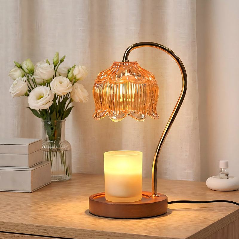 Flower Candle Warmer Lamp With Timer, Dimmable Candle Lamp Warmer, Christmas Birthday Gift For Women Mom, House Warming For New Home Decor, Lotus Wax Melt Warmer For Jar Candles