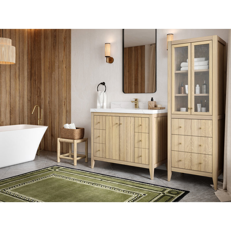 42 po. X P 22 po Meuble-lavabo simple en D