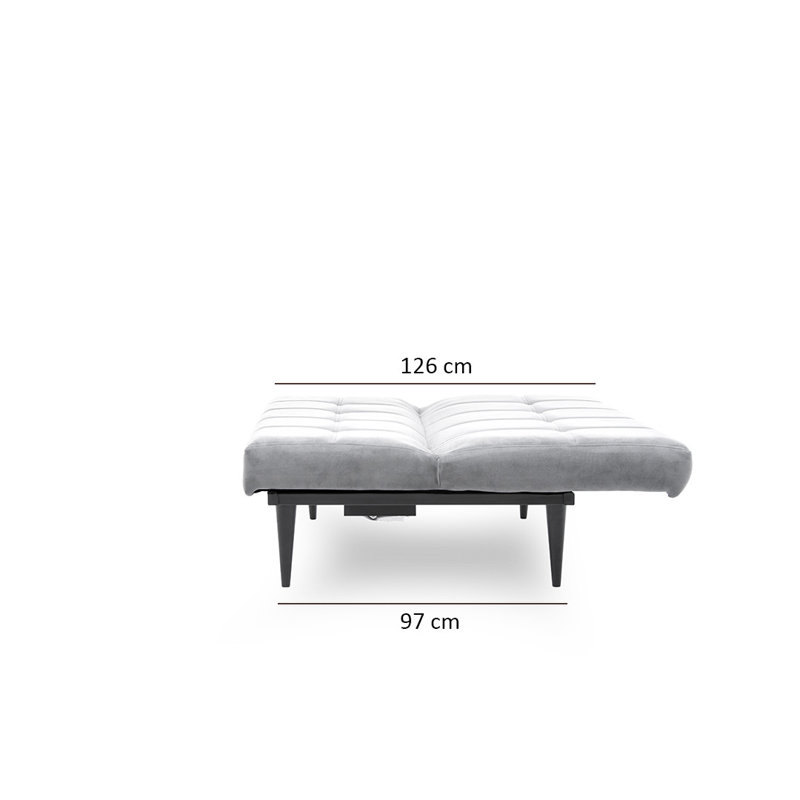 Canapé-lit rembourré 57,5 po, 100 % polyester gris