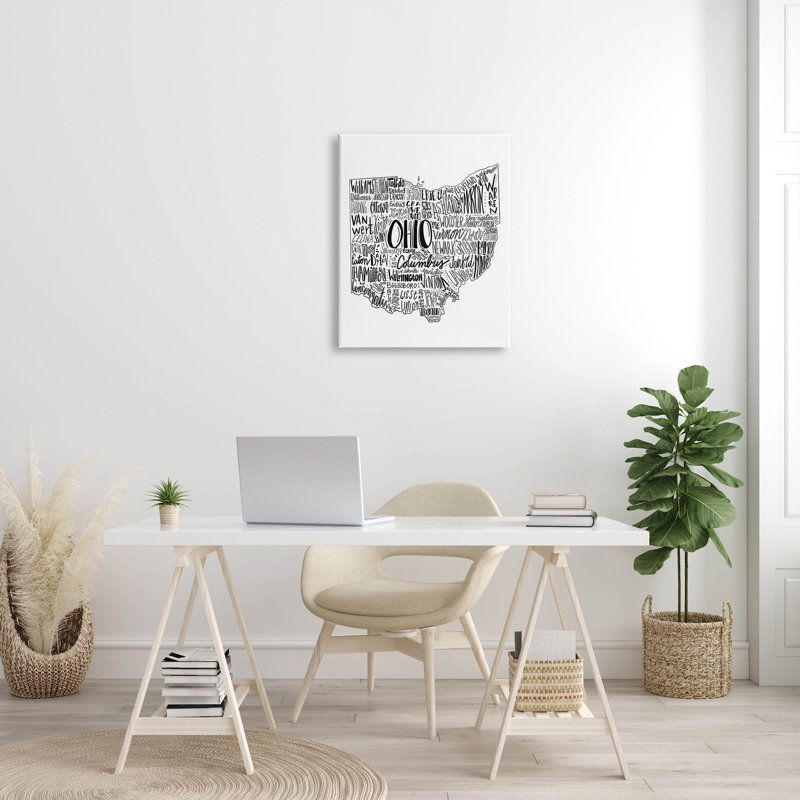 Impression sur toile typographique «Ohio State», H 30 po x l 24 po x P 1,5 po