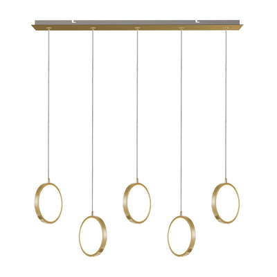 Luminaire suspendu géométrique à DEL 5 lumières Lauri