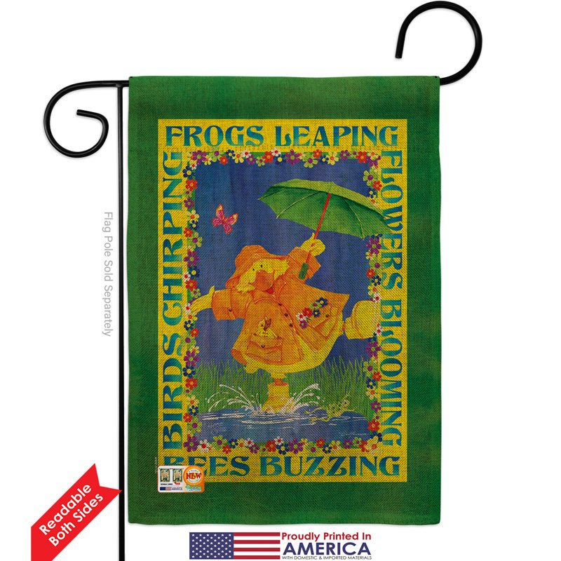 En toile jute à 2 côtés 19 x 13 po spring duckling drapeau de jardin
