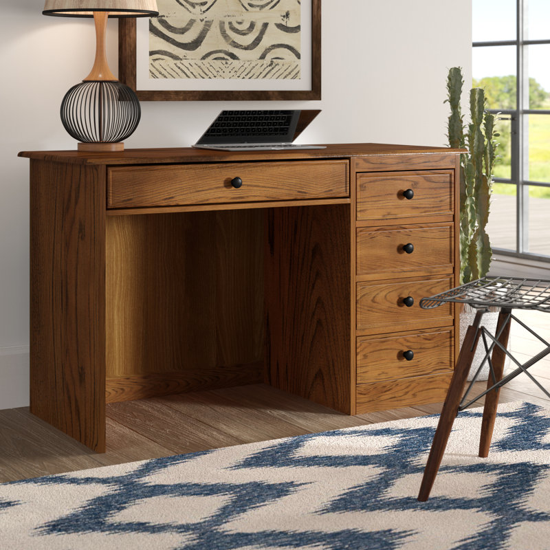 Lapierre Solid Wood Solid Wood Computer Desk, Yellow Oak