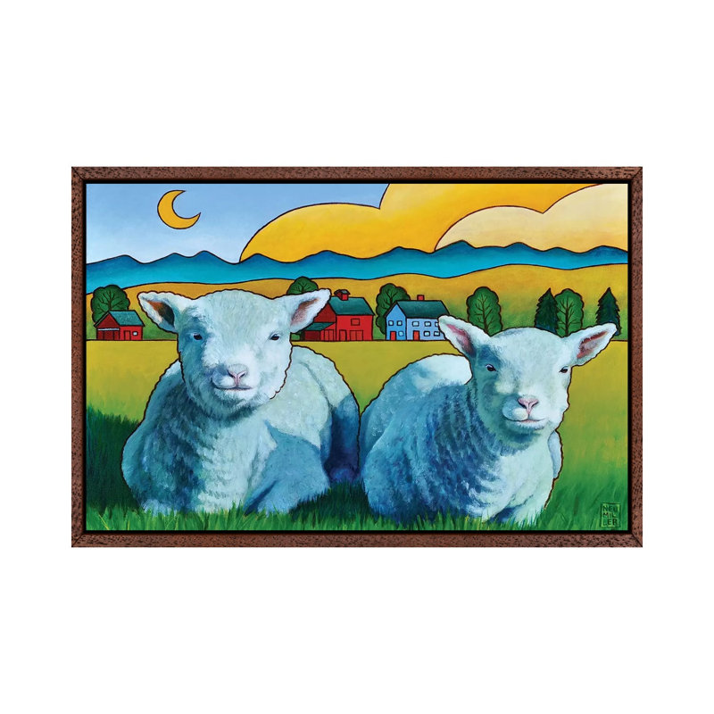 Ewetwo 1 Piece Floater Frame Wall Art on Canvas, Brown