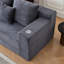 Velours côtelé gris, siège profond, canapé Cloud modulaire, porte-gobelets, aucun assemblage, changement de besoins-1168805112