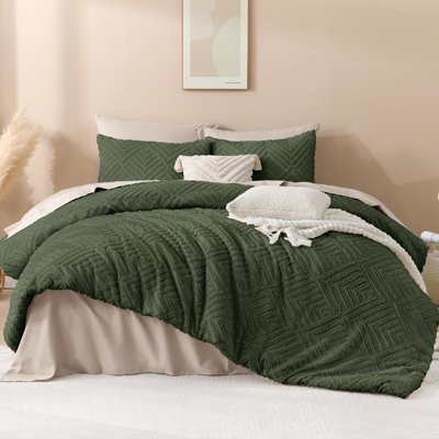 Ensemble d'édredon vert olive foncé Andency