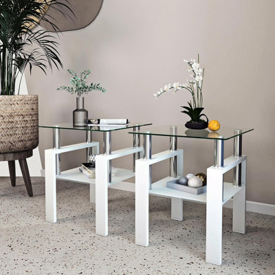 Eniileri Glass Top Living Room Table Set