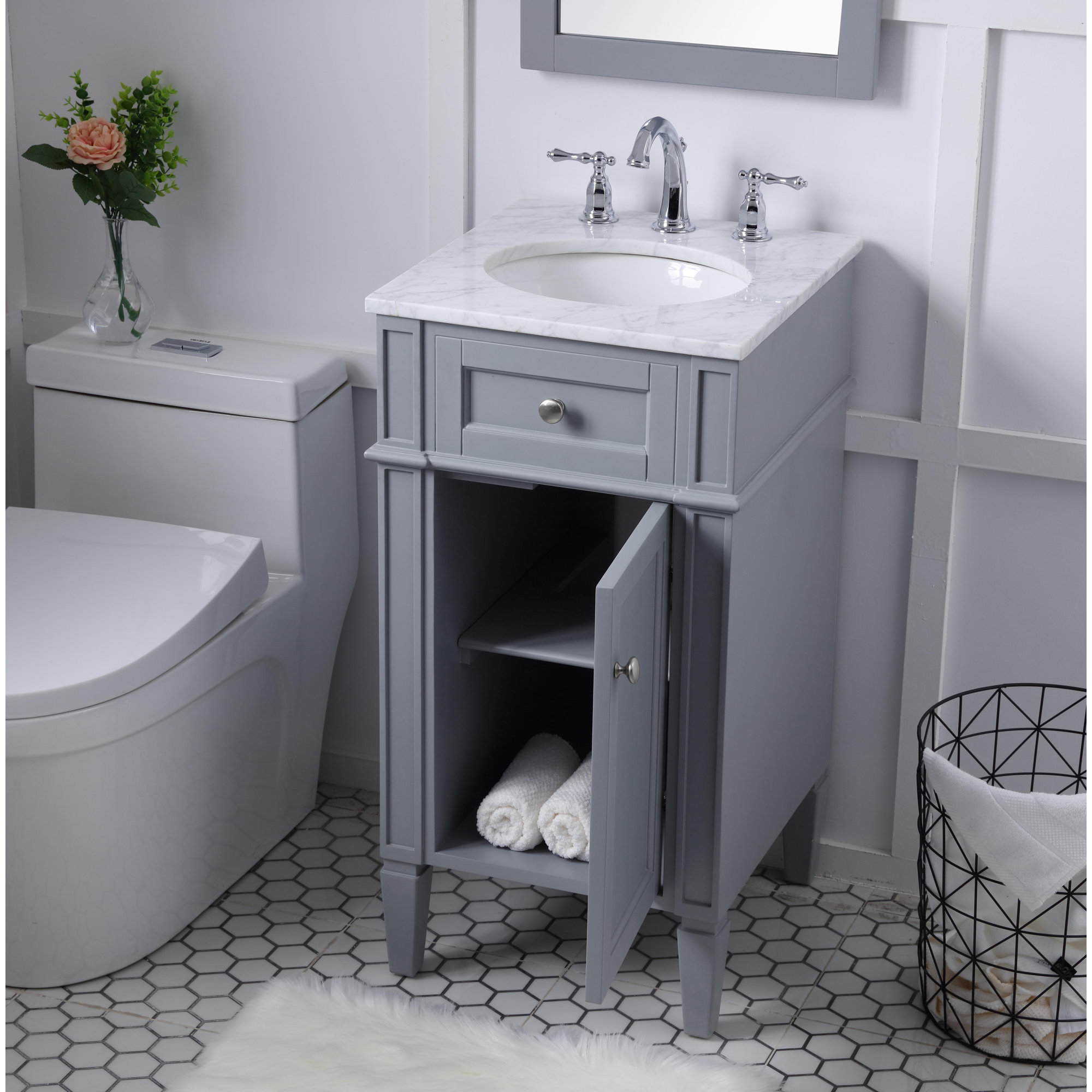 Rivers 18'' Single Bathroom Vanity, Gray