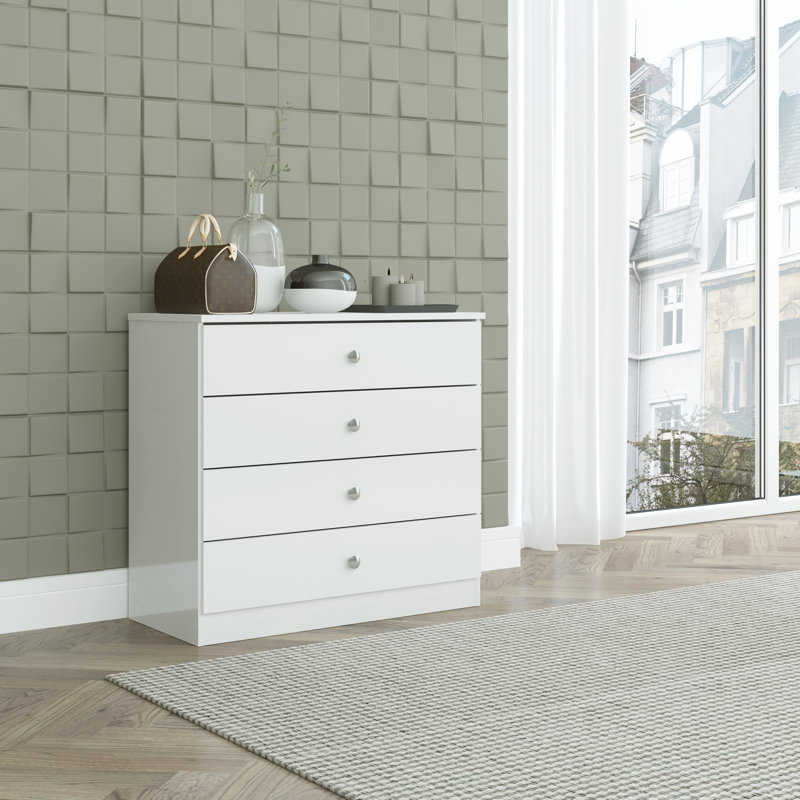 Denver 4 Drawer Chest, White